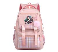 Anime Demon Tanjiro Nezuko Slayers Daypacks Travel Backpack Fashion School Bags for Teens Girls Women Students with Kawaii Pendant