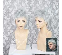 Anime Devil Can Cry 5 Nero Cosplay Wig Cosplay Costume Hair Wig Devil Game Hunter Nero Short Silver Gray Hair + Wig Cap