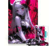 Anime Devil Girl Gaming Jigsaw for Teenagers1000 Pieces Mind Boost Game Firm Fit Secure Assembly Bonding Activity for Loved Ones (38x26cm)