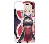 Anime Devil Girl Winged Red Horn Gothic Waifu Case for iPhone 14 Plus
