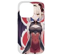 Anime Devil Girl Winged Red Horn Gothic Waifu Case for iPhone 14 Pro