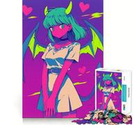 Anime Devil Girl with Wings Jigsaw Puzzles for Adults 1000 Mind Boost Game Uniform Size Precise Pieces Travel-friendly Brain Game Gift (38x26cm)