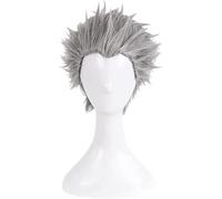Anime Devil May Cry 5 Cosplay Wig, Vergil Silver Grey Short Hair Role Play Halloween Party Wigs + Wig Cap