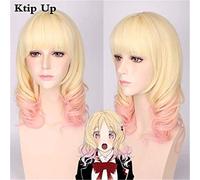 Anime Diabolik Lovers Komori Yui Cosplay Wig Pink Blonde Ombre Mix Curly Synthetic Hair Wigs For Women Party Costume Wig