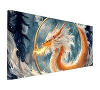 Anime Diamond Art Kits Adults, 5D Diamond Painting Dragon 2025 Design New, Square Full Drill Crystal Art Kit, DIY Cross Stitch Crafts Embroidery Pictures for Home Living Wall Room Decor 140x60cm A-20