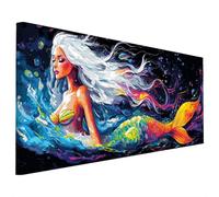 Anime Diamond Art Kits Adults, 5D Diamond Painting Mermaid 2025 Design New, Square Full Drill Crystal Art Kit, DIY Cross Stitch Crafts Embroidery Pictures for Home Living Wall Room Decor 110x50cm A-32