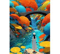 Anime Diamond Art Kits Adults, 5D Full Drill Landscape Diamond Painting Kit for Beginner, Arts and Crafts for Adults, Round Rhinestones DIY Paintings Kits for Gifts Room Decor 32x44inch - YZ25095Y