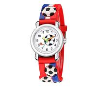 Anime Digital Watch Quartz Sports Football 3D Children's Kid's Watch (Red, One Size)
