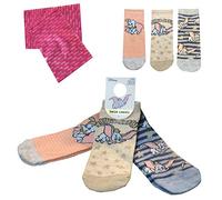 Anime Disney Socks Collection [Pack of 3] - Cotton Novelty Dumbo Socks - Famous Cute Character Dumbo for Kids, Girls and Women (UK Shoe Size 4-8) - in Bubblegum Gift Packaging