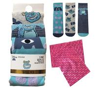 Anime Disney Socks Collection [Pack of 3] - Cotton Novelty Sulley Socks - Famous Cute Character Sulley and Mike for Kids, Girls and Boys (UK Shoe Size 4-8)