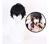 Anime Division Rap Battle Hypnosis Mic Yamada Saburo Cosplay Wig Short Black Fluffy Hair Halloween Carnival Costume Wigs KUQX804