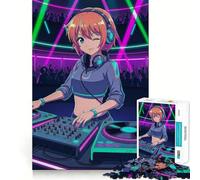 Anime DJ in Neon Club Jigsaw for Teenagers 1000 Pieces Memory Fun Game Smooth Burr Free Surface Birthday Gift Brain Teaser Toy (38x26cm)