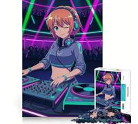 Anime DJ in Neon Club Jigsaw for Teenagers 1000 Pieces Mental Improve Play Uniform Size Precise Pieces Family Fun Night Activity (50x75cm)