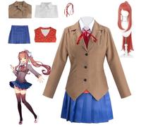 Anime Doki Doki Literature Club Monika Cosplay Costumes Sayori Yuri Natsuki Halloween Costumes for Women Dress Vestido Clothing XXL 5pcs