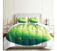 Anime Double Duvet Set with 2 Pillowcase 50 x 75 cm Microfiber Washable Coverless Duvet with Watercolour Botanical Branches, Ultrasoft Hypoallergenic Reversible Quilt Set 200 x 200 cm for All Seasons