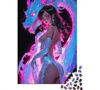 Anime Dragon Girl 1000-Piece Puzzle for Adults, 70x50cm/1000pcs, White Pieces for Organised Sorting; Easy to Revisit Throughout The Week