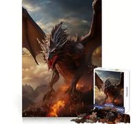 Anime Dragon of Hell Jigsaw Puzzles 1000 Pieces for Teenagers Thought Training Easy Enjoyment Uniform Cut Chic Xmas Gift (50x75cm)