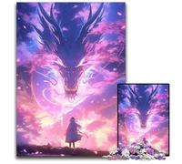 Anime Dragon Purple Jigsaw Puzzles for Adults 1000Piece Challenging Puzzles Challenging Brain Teaser Family Activity Home Decor 1000 PCS(38x26cm)