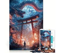 Anime Dragon's Gate Encounter Jigsaw for Teenagers 1000 Pieces Mind Boost Fun Clean Cut Sturdy Components Heartwarming Gathering Activity (38x52cm)