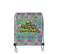 Anime Drawstring Backpack for Kids,My Singing Monsters Drawstring Bag,Cartoon Rucksack for Student Sports Travel Gym 48 * 32cm