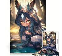 Anime Druid Girl in The Forest Jigsaw 1000 Pieces for Teenagers Thinking Skill Mindful Escape Neat Edges (38x26cm)