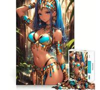 Anime Egyptian Goddess Anime Girl Jigsaw Puzzle1000 Pieces Mind Train Fun Clean Cut Sturdy Components Captivating Leisure for Cozy Indoors (38x26cm)
