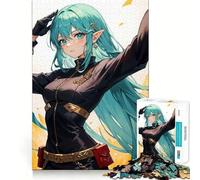 Anime Elf Girl 1000-piece Jigsaw Puzzles Brain Training Fun Tight Interlock No Gaps Bonding Activity for Loved Ones (38x26cm)