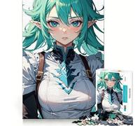 Anime Elf Girl Adults 1000 Piece Jigsaw Puzzle Memory Fun Game Clean Cut Sturdy Components Unique Gift for Stress Relief (38x52cm)