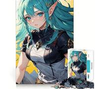 Anime Elf Girl Adults 1000 Pieces Puzzle Mental Fun Game Advanced Laser Cutting Tech Amusing Challenge for Waiting Time (38x26cm)