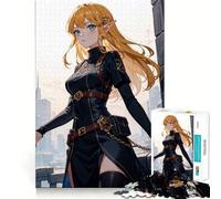 Anime Elf Girl Jigsaw Puzzle 1000 Mental Recall Game High Accuracy Cutting Craft Interactive Brain Challenge for Home (38x26cm)