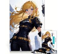 Anime Elf Girl Jigsaw Puzzles for Adults 1000 Mind Boost Game Uniform Size Precise Pieces Travel-friendly Brain Game Gift (38x26cm)