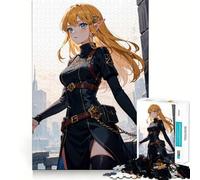 Anime Elf Girl Jigsaw Puzzles1000 Pieces Recall Skill Fun Professional Grade Cutting Thoughtful Gift for Mind Activity (38x52cm)