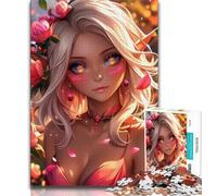 Anime Elf Girl Jigsaws 1000 Pieces for Teenagers,Challenging To Complete But Fun And Humorous Birthday Present,Gifts,Wall Art 38x26cm