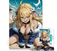 Anime Elf Girl on Beach Adults Puzzles 1000 Piece Jigsaws Recall Skill Fun High Precision Die Cut Easy to Learn Family Enjoyment (38x52cm)