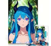Anime Elf Girl with Horns in Forest Jigsaw for Adults1000 Pieces Brain Focus Game Precision Cut Smooth Edges Amusing Challenge for Waiting Time (50x75cm)