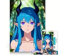 Anime Elf Girl with Horns in Forest Jigsaw for Teenagers1000 Pieces Mind Boost Game Firm Fit Secure Assembly Bonding Activity for Loved Ones (38x52cm)