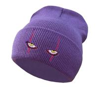 Anime Elf Pet Eyes Mouth Beanie Embroidery Warm Hat Sweater Hat Knitted Hat Hip Hop Hat Outdoor Cap for Men Women, Purple, M
