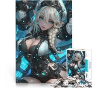 Anime Elf Warrior Waifu Anime GamingJigsaws 1000 Pieces for Adults Fun Games Wall Decoration Unique Birthday and Xmas Gifts 38x26cm