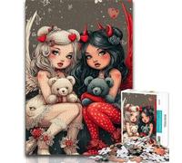 Anime Evil Girl Jigsaw Puzzles for Teenagers 1000 Piece Puzzle,Help The Brain Exercise Addictive Toys to Cultivate Patience A Work of Art 50x75cm