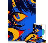 Anime Eye Art Adults 1000 Pieces Puzzle Mental Fun Game Advanced Laser Cutting Tech Amusing Challenge for Waiting Time (38x26cm)