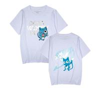 Anime Fairy Natsu Dragneel Tail T-Shirt Happy T-Shirt Erza Scarlet Short Sleeve Loose Summer Cotton Tee
