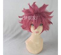 Anime Fairy Tail Etherious Natsu Dragneel Short Pink Wig Cosplay Costume Men Women Heat Resistant Synthetic Hair Party Wigs 1100410147