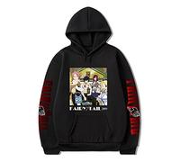 Anime Fairy Tail Hoodie Lucy Sweatshirt Lucy Pullover Natsu Long Sleeve Hoodie with Kangaroo Pocket Black