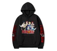 Anime Fairy Tail Hoodie Lucy Sweatshirt Lucy Pullover Natsu Long Sleeve Hoodie with Kangaroo Pocket Black