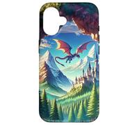 Anime Fantasy Dragon Castle Mountains Landscape Scenery Case for iPhone 16