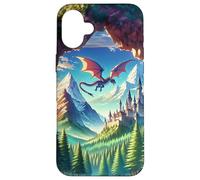 Anime Fantasy Dragon Castle Mountains Landscape Scenery Case for iPhone 16 Plus