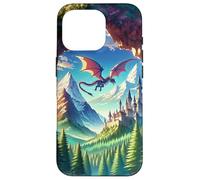 Anime Fantasy Dragon Castle Mountains Landscape Scenery Case for iPhone 16 Pro