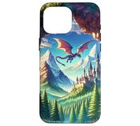 Anime Fantasy Dragon Castle Mountains Landscape Scenery Case for iPhone 16 Pro Max