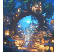 Anime Fantasy Village 200 Piece Jigsaw Puzzles for Adults, Colourful, Fun, Challenging and Brainteasing Adults jigsaw puzzles 200 Pieces, Beautiful Decoration Puzzle