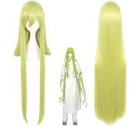 Anime Fate Grand Order Enkidu Cosplay Wig Light Green Long Straight Hair with Free Wig Cap for Halloween Party Carnival Nightlife WBASOZMO